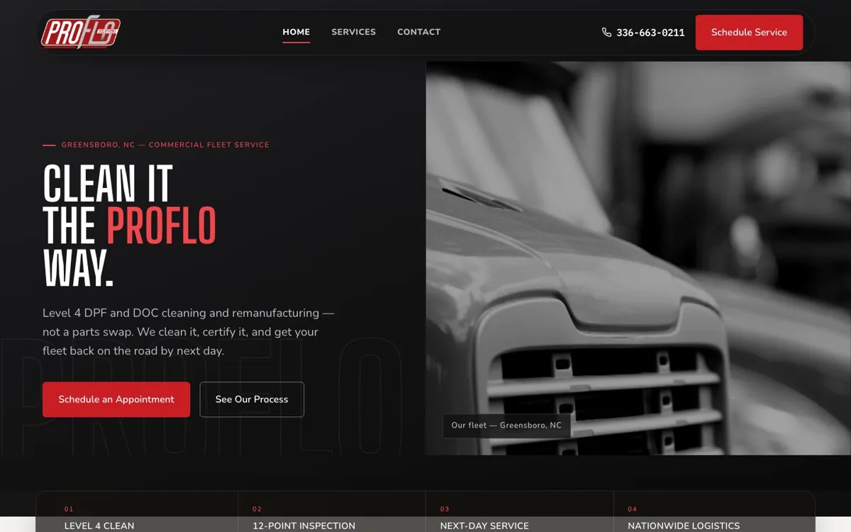 Proflo Solutions homepage